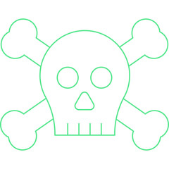 Pirate Skull II icon single vector illustration