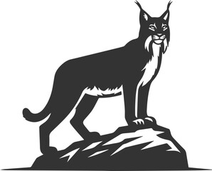 Silhouette of a lynx animal vector © MDAbdul