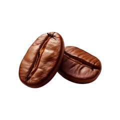 Two coffee beans on transparent background