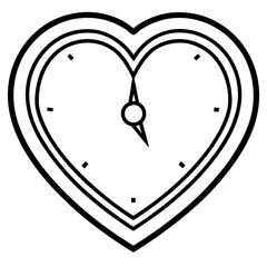 Minimalist Heart Clock Line Art