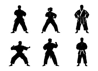 silhouette of karate Vector set,flat style design © vectcore