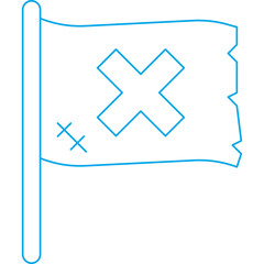 Obraz premium Pirate Flag I icon single vector illustration