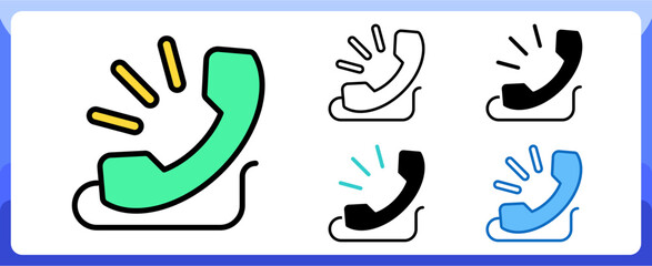 Obraz premium Phone Call Icon Customer Support and Service Multi Style Design Vector Concept
