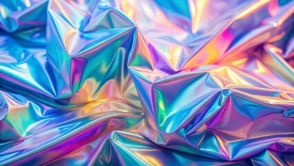 Iridescent neon background. Holographic Abstract soft pastel colors backdrop. Hologram Foil Aesthetic. Trendy vaporwave creative gradient.