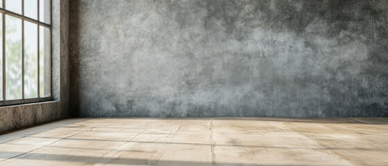 Minimalist Room with Wooden Floor and Window
