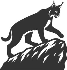 Silhouette of a lynx animal vector