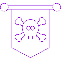 Pirate Flag II icon single vector illustration