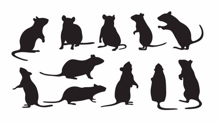 Rat Silhouette vector set