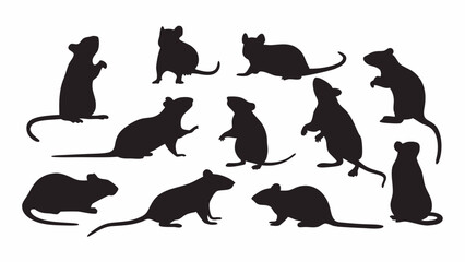 Rat Silhouette vector set