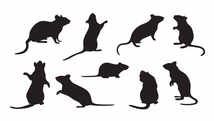 Rat Silhouette vector set