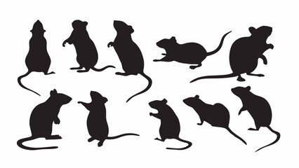 Rat Silhouette vector set