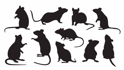 Rat Silhouette vector set