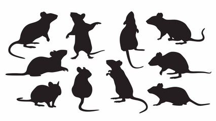 Rat Silhouette vector set