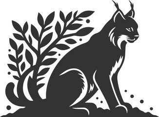 Silhouette of a lynx animal vector © MDAbdul