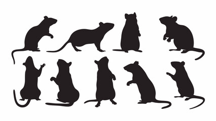 Rat Silhouette vector set