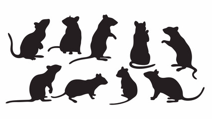 Rat Silhouette vector set