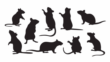 Rat Silhouette vector set