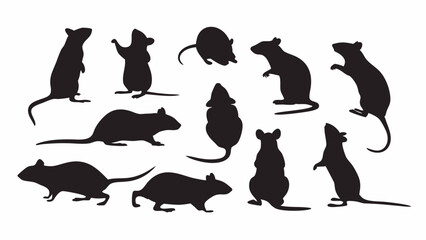Rat Silhouette vector set