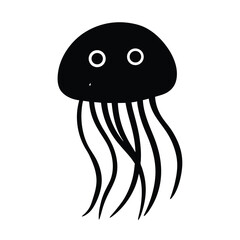 jellyfish top down face vector art silhouette