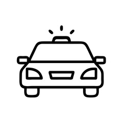 Police Car Icon for Law Enforcement and Security Themes