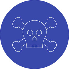 Pirate Skull II icon single vector illustration