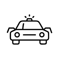 Police Car Icon for Law Enforcement and Security Themes
