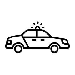 Police Car Icon for Law Enforcement and Security Themes