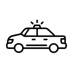 Police Car Icon for Law Enforcement and Security Themes