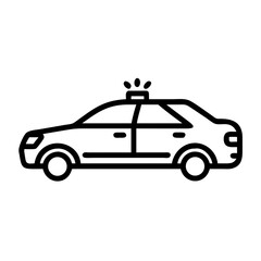 Obraz premium Police Car Icon for Law Enforcement and Security Themes
