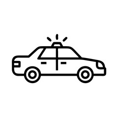 Police Car Icon for Law Enforcement and Security Themes
