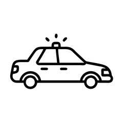 Police Car Icon for Law Enforcement and Security Themes