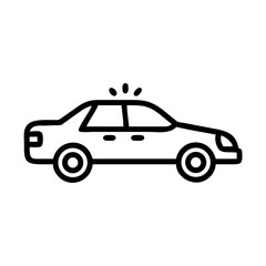 Obraz premium Police Car Icon for Law Enforcement and Security Themes