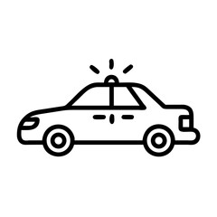 Naklejka premium Police Car Icon for Law Enforcement and Security Themes