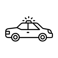 Police Car Icon for Law Enforcement and Security Themes