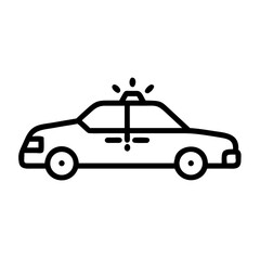 Fototapeta premium Police Car Icon for Law Enforcement and Security Themes