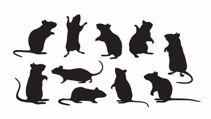 Rat Silhouette vector set