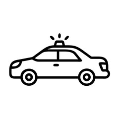 Fototapeta premium Police Car Icon for Law Enforcement and Security Themes