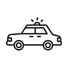 Police Car Icon for Law Enforcement and Security Themes