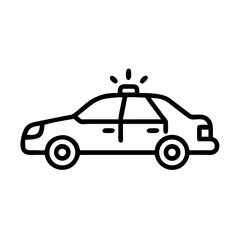 Police Car Icon for Law Enforcement and Security Themes