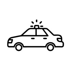 Police Car Icon for Law Enforcement and Security Themes