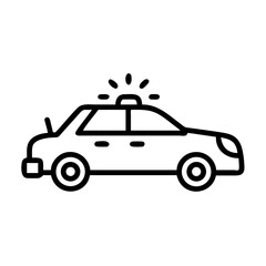 Obraz premium Police Car Icon for Law Enforcement and Security Themes