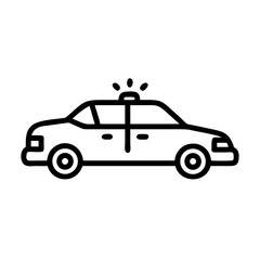 Police Car Icon for Law Enforcement and Security Themes
