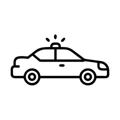 Obraz premium Police Car Icon for Law Enforcement and Security Themes