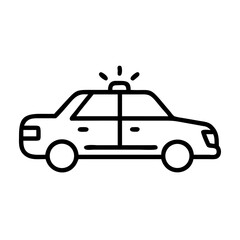 Police Car Icon for Law Enforcement and Security Themes