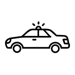 Fototapeta premium Police Car Icon for Law Enforcement and Security Themes