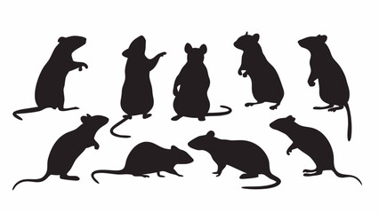 Rat Silhouette vector set