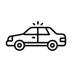 Police Car Icon for Law Enforcement and Security Themes