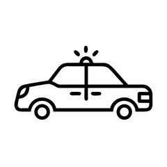 Police Car Icon for Law Enforcement and Security Themes