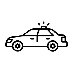 Police Car Icon for Law Enforcement and Security Themes