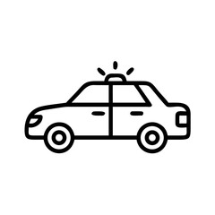 Police Car Icon for Law Enforcement and Security Themes